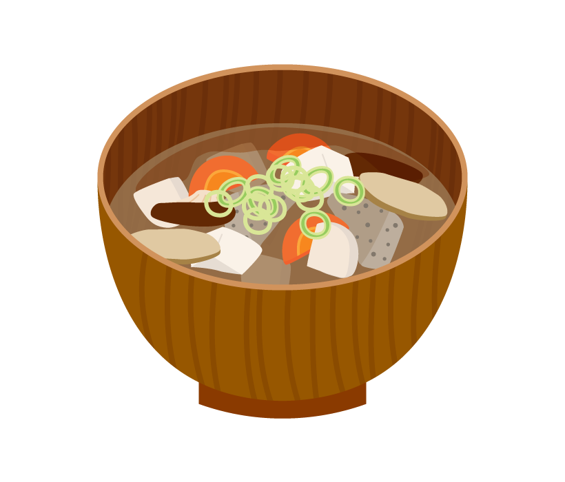 豆腐とわかめのお味噌汁のイラスト フリー素材 イラストミント