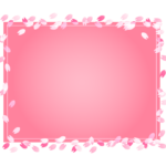 桜の花びらのピンク色のフレーム・枠イラスト