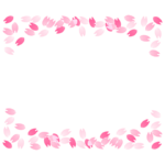 桜の花びらの上下フレーム・枠イラスト