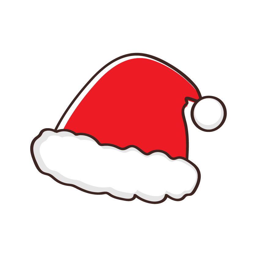 クリスマス・サンタ帽子のイラスト フリー素材 イラストミント