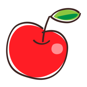 真っ赤なリンゴのイラスト