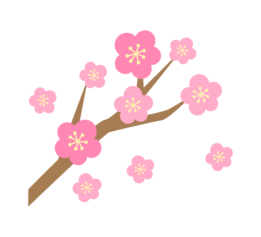 梅の花と枝のイラスト