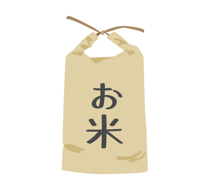紙袋入りのお米のイラスト