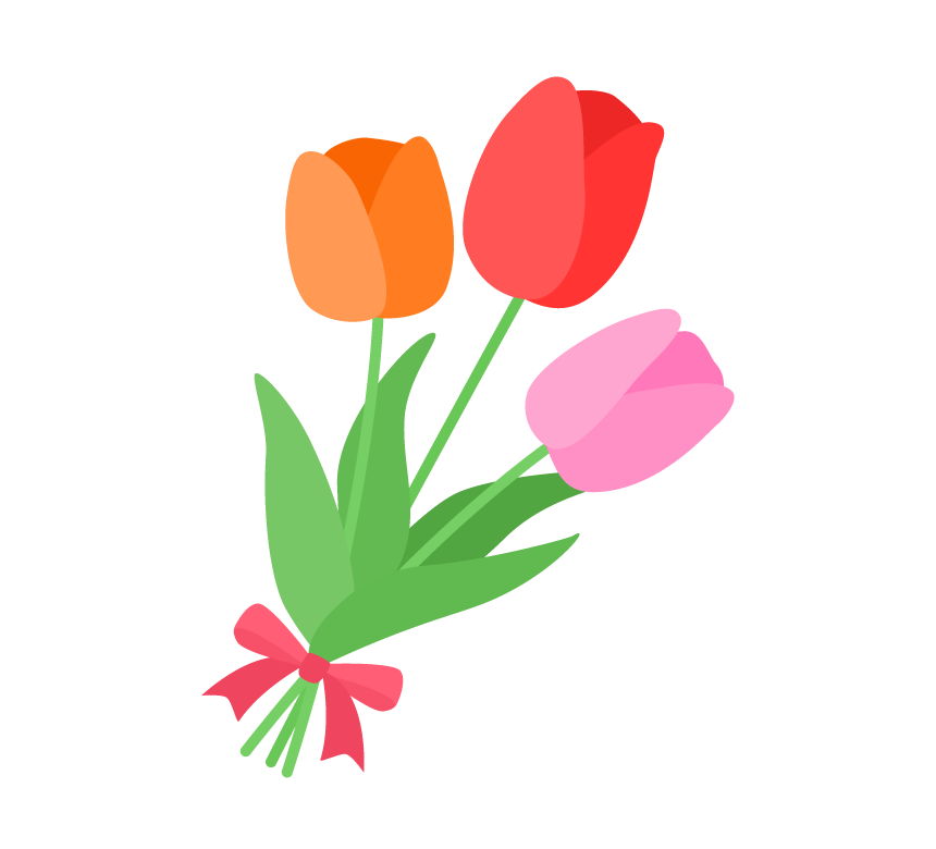 チューリップの花束のイラスト