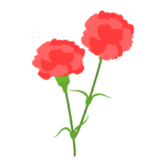 赤いカーネーションの花のイラスト