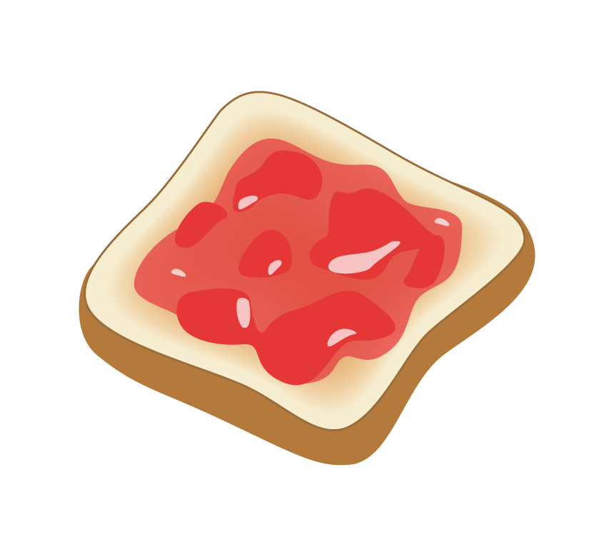 イチゴジャムのトーストのイラスト