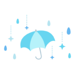 梅雨・傘と雨のイラスト