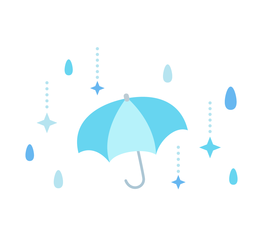 梅雨・傘と雨のイラスト