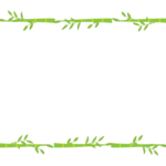 竹・笹の葉の上下和風フレーム・枠イラスト