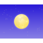 満月と夜空のイラスト