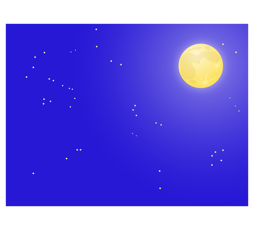 満月と夜空のフレーム・枠イラスト