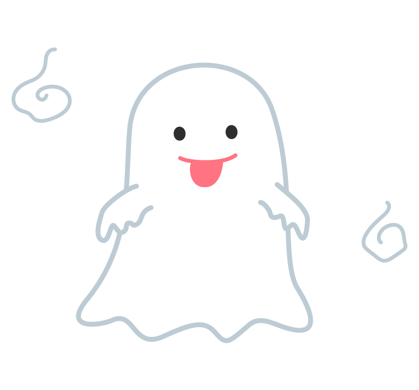 ハロウィン 正面を向いたかわいいお化けのイラスト フリー素材 イラストミント