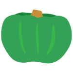 緑色のかぼちゃ（南瓜）のイラスト