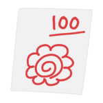 花丸100点満点のテスト用紙のイラスト